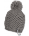 Детска плетена шапка с помпон Sterntaler - 53 cm, 2-4 години, сив - 1t