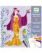 Детски комплект Направи сам от хартия Djeco - Разноцветни рокли - 1t
