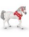 Фигурка Papo Horse, Foals and Ponies - Бял арабски кон, с червени украшения - 1t