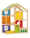 Детска дървена куклена къща - Разноцветни стени - 1t
