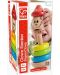 Детски конус - низанка с цветни рингове от Hape, дървени - 1t