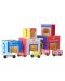 Игрален комплект Orange Tree Toys - Кубчета и колички - 3t