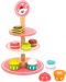 Игрален комплект Tooky Toy - дървени кексчета и десерти на поднос - 1t