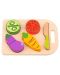Игрален комплект Tooky Toy - Дървени зеленчуци за рязане с дъска - 1t