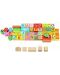 Игрален комплект Kruzzel - Цветни дървени блокове в кутия-сортер - 5t