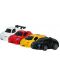 Игрален комплект GT - Инерционни колички - бяла, червена, жълта и черна - 1t
