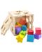 Игрален комплект Acool Toy - Дървен куб сортер с геометрични фигури - 1t