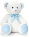 Плюшена бебешка играчка Keel Toys - Мече, синьо и бяло, 25 cm - 1t