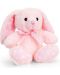 Плюшена бебешка играчка Keel Toys - Зайче, розово, 15 cm - 1t