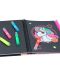 Комплект неонова книжка за оцветяване Depesche Top Model Ylvi -  С 5 цвята флумастери  - 4t
