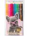 Комплект цветни моливи Paso Studio Pets - 12 броя - 1t