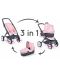 Количка за кукли 3 в 1 Smoby - Pram Quinny, светлорозова - 2t