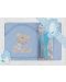 Комплект бебешка хавлия с гребен и четка Interbaby - Love you Blue, 100 x 100 cm - 1t