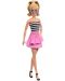 Кукла Barbie Fashionistas - С черно-бял потник и розова пола - 1t