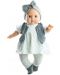 Кукла-бебе Paola Reina Manus - Агата, с туника със звездички и сива жилетка, 36 cm - 1t