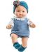 Кукла-бебе Paola Reina Los Gordis - Бланка, със син гащеризон и лента, 34 cm - 1t
