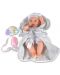 Кукла-бебе Moni - Със сиво одеялце и аксесоари, 36 cm - 1t
