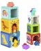 Кула от картонени кубчета с фигури Tooky Toy - Динозаври - 1t