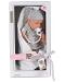 Кукла-бебе Moni - Със сиви дрешки на райе и одеялце, 41 cm - 3t