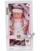 Кукла-бебе Moni - С розово одеялце и шапка на райе, 41 cm - 3t