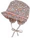 Лятна шапка с периферия Maximo - размер 43, кафява на розови цветя - 1t