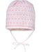 Лятна плетена шапка Maximo - размер 43, розово-бяла - 1t