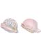 Лятна шапка с периферия и две лица Maximo - размер 53, розова на бели точки и цветя - 1t