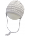 Лятна плетена шапка Maximo - размер 43, сиво-бяла - 1t