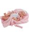 Кукла Asi - Бебе Мария, с бяло гащеризонче и розово одеяло - 1t