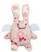 Мека играчка Trousselier - Зайче ангелче с дрънкалка, с розови цветя, 20 cm - 1t