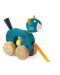 Мини играчка за дърпане Moulin Roty Dans la jungle - Пантера Zimba - 1t