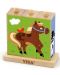 Образователен пъзел с кубчета Viga - Домашни животни, 9 части - 2t