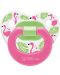 Ортодонтна залъгалка Wee Baby, 0-6 месеца, розова с фламинго - 1t