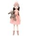 Парцалена кукла Micki Pippi - С шапка с помпон и кученце, розова, 40 cm - 1t