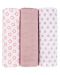 Памучни пелени Lassig - Little Chums, Light Pink, 85 x 85 cm, 3 броя - 2t