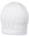 Памучна плетена детска шапка Sterntaler - 49 cm, 12-18 месеца, бяла - 1t