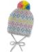 Плетена зимна шапка с пискюл Sterntaler - 45 cm, 6-9 месеца, сива - 1t