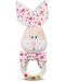 Плюшена бебешка дрънкалка Амек Тойс - Зайче, розово, 24 cm - 1t