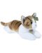 Плюшена играчка Rappa Еко приятели - Котка в кафяво и бяло, лежаща, 36 cm - 1t
