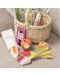 Плетена пазарска кошница Tender Leaf Toys - С продукти и цветя - 3t