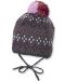 Плетена зимна шапка Sterntaler - 39 cm, 3-4 месеца, сиво-лилава - 1t