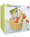 Плетена пазарска кошница Tender Leaf Toys - С продукти и цветя - 4t