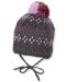 Плетена зимна шапка Sterntaler - 43 cm, 5-6 месеца, сиво-розова - 1t