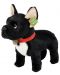 Плюшена играчка Rappa Еко приятели - Куче Френски булдог, стоящ, черен, 30 cm - 1t