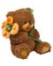 Плюшена играчка Амек Тойс - Мече с цвете и кафява муцунка, 28 сm - 1t