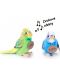 Плюшена играчка Rappa Еко приятели - Вълнист папагал, със звук, зелен, 11cm - 2t
