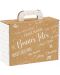 Подаръчна кутия Giftpack - Bonnes Fêtes, крафт и бяло, 25 x 18.5 x 9.5 cm - 1t