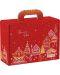 Подаръчна кутия Giftpack - Bonnes Fêtes, червено и златисто, 25 x 18.5 x 9.5 cm - 1t