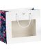 Подаръчна торбичка Giftpack - 20 x 10 x 17 cm, бяла/тропик, PVC прозорец - 1t