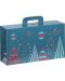 Подаръчна кутия Giftpack - Bonnes Fêtes, Синя с червено и златно, 33 x18.5 x 9.5 cm - 1t